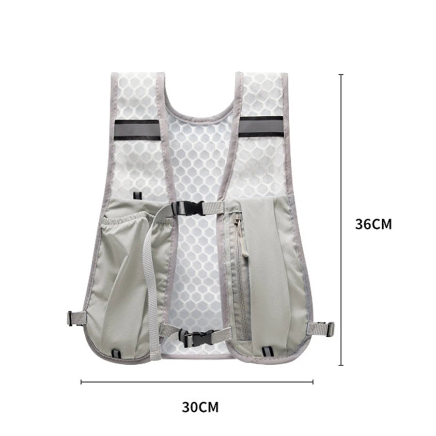New Running Water Bottle Storage Vest Lightweight Running Vest Reflective Hydration Water Chest Pack With Phone Holder Peaceful Pleasures Health and Wellness