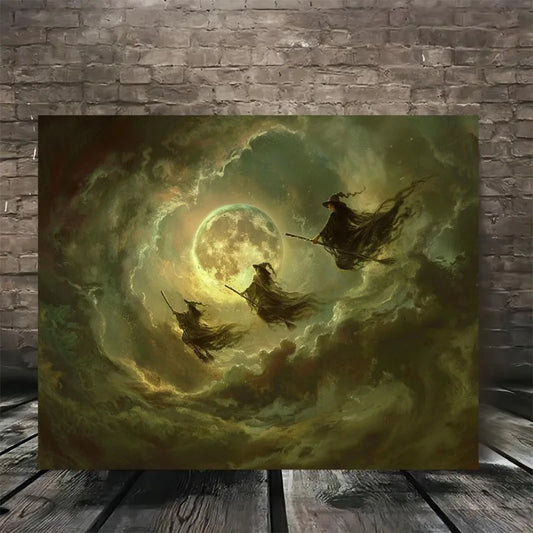 Witchy Canvas Art Print Frameless Wall Decor Canvas Poster for Living Room, Kitchen, Classroom, Party, Hallowee Home Decor Peaceful Pleasures Health and Wellness