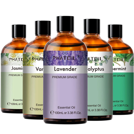 PHATOIL 100ml Pure Essential Oil – Lavender, Eucalyptus & More Aromatherapy Essential Oil Oasis Select 100ml May Chang
