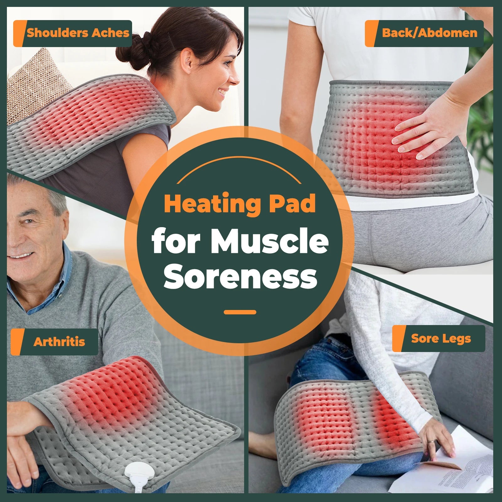 Electric Heating Pad 10 Gears Blanket Winter Thermal Heater for Room Bed Sofa Office for Waist Back Foot and Hand Warming Mat Peaceful Pleasures Health and Wellness