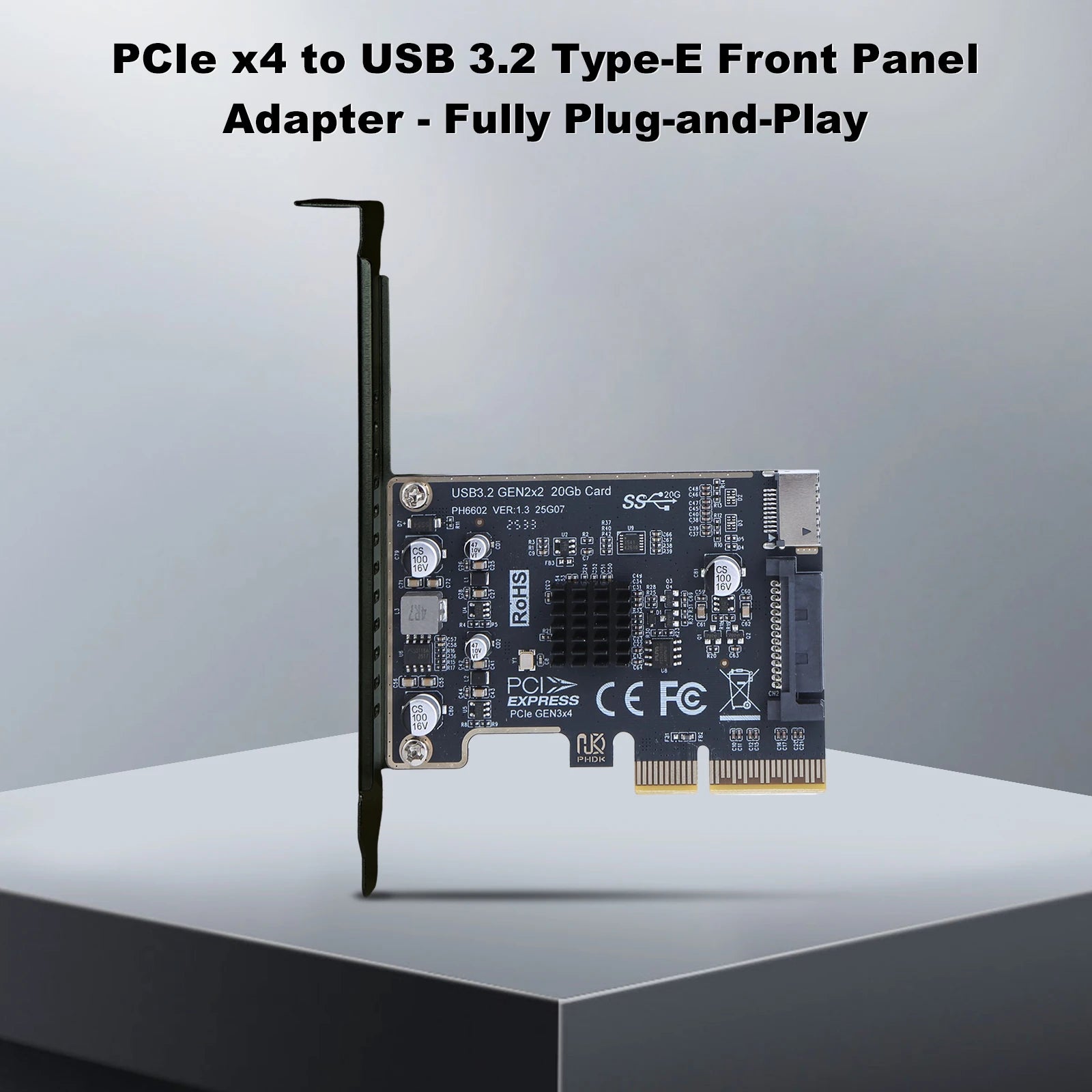 USB 3.2 GEN2 20Gb Riser Board PCI Express X4 To Type E Expansion Card Riser Converter for Desktop PC Front Panel TYPE C Peaceful Pleasures Health and Wellness