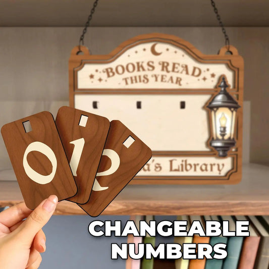 Wall Mount Book Counter Sign – Track Up to 999 Books Read Reading Tracker Sign Peaceful Pleasures Health and Wellness