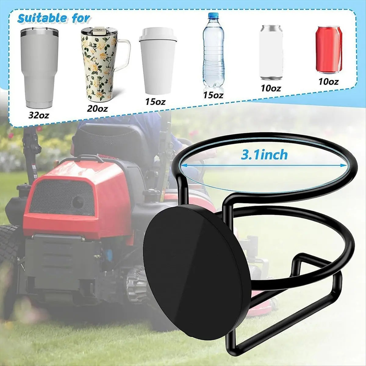 Magnetic Cup Holder for Boat, Car & Fridge | 3.5" Steel Peaceful Pleasures Health and Wellness