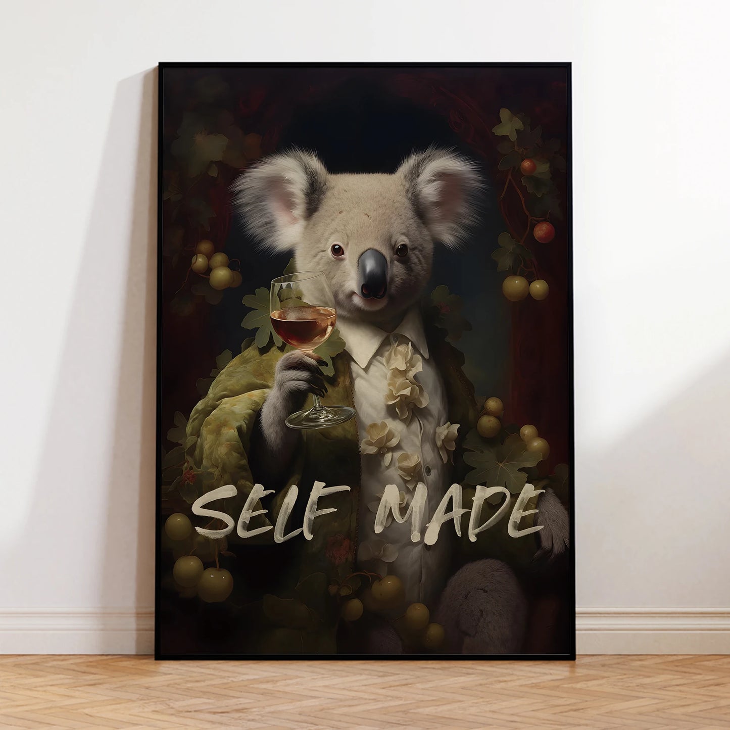 Koala Cheers Canvas Wall Art | Aluminum Frame Poster Print