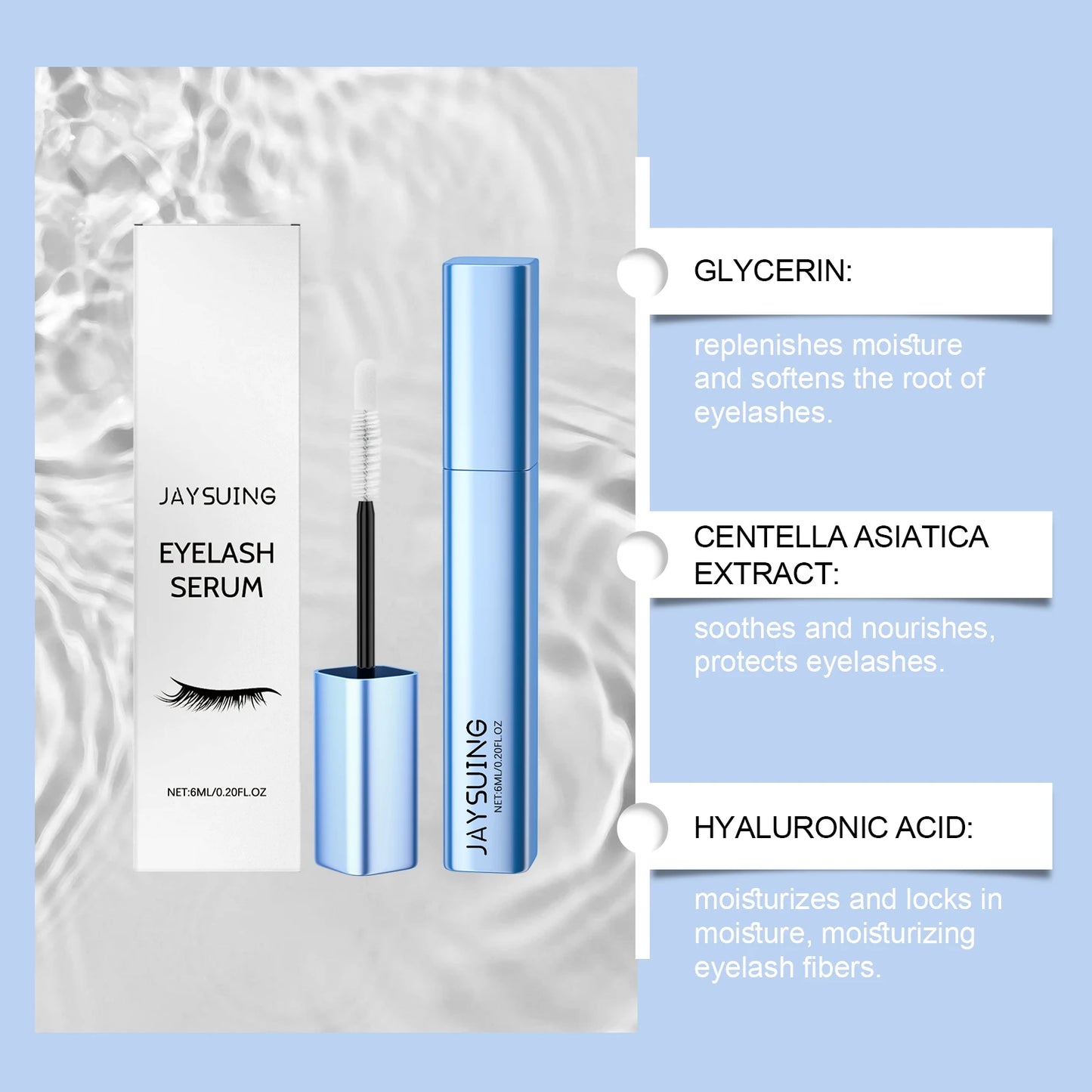 Jaysuing Eyelash Growth Serum – Thicker, Longer, Curled Lashes