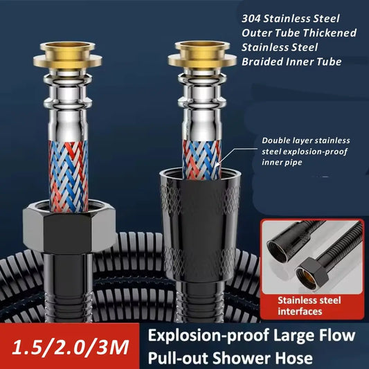 Black Stainless Steel Braided Flexible Shower Hose 1.5M 2M 3M Flexible Shower Hose Oasis Select
