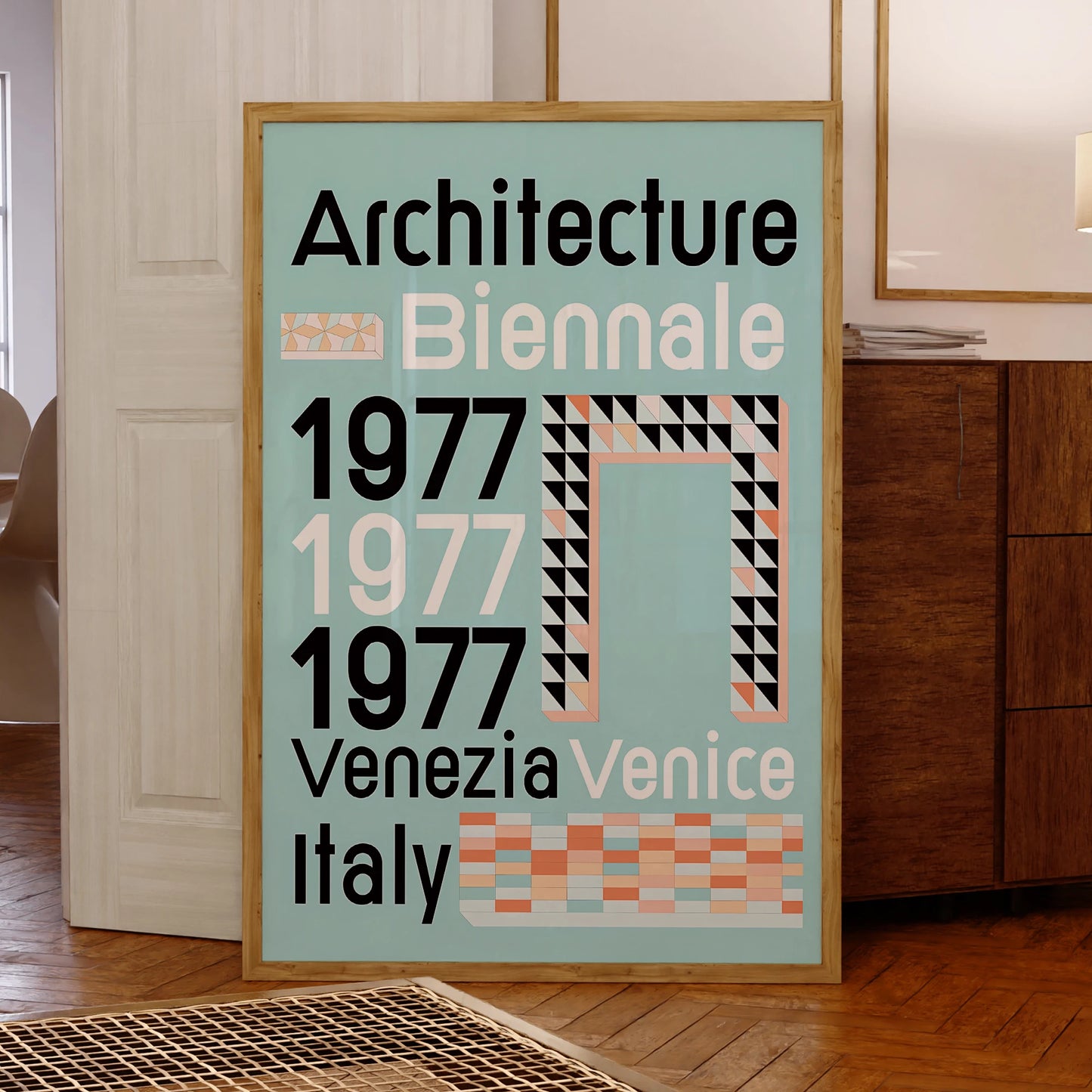Architecture Biennale 1977 Retro Canvas Wall Art | Aluminum Frame