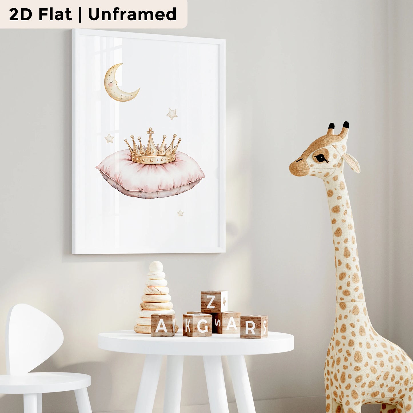 3-Piece Moon Princess Unicorn Canvas Wall Art Print Set