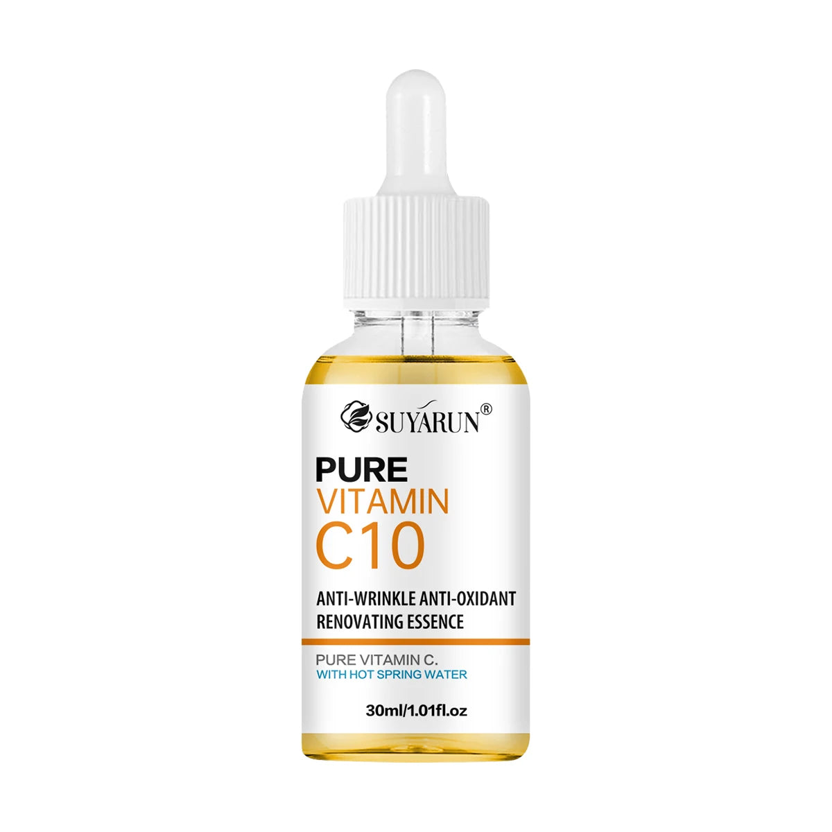 SUYARUN 10% Vitamin C Serum for Face - Brightening Anti-Aging Treatment, Dark Spot Corrector with Hyaluronic Acid & Vitamin E. Peaceful Pleasures Health and Wellness 30ml