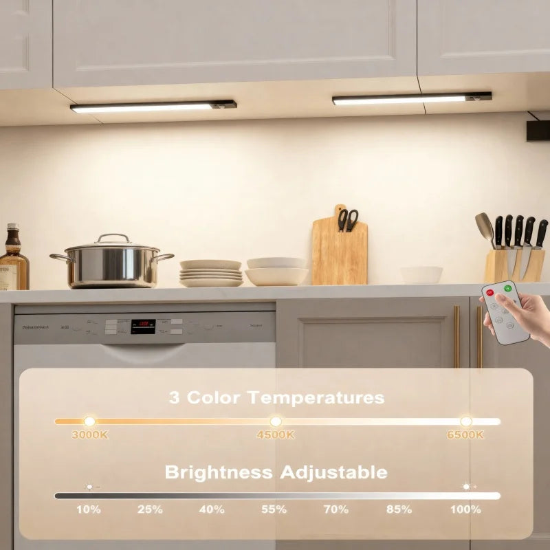 RUNTOIN Motion Sensor LED Cabinet Light | Dimmable USB Rechargeable