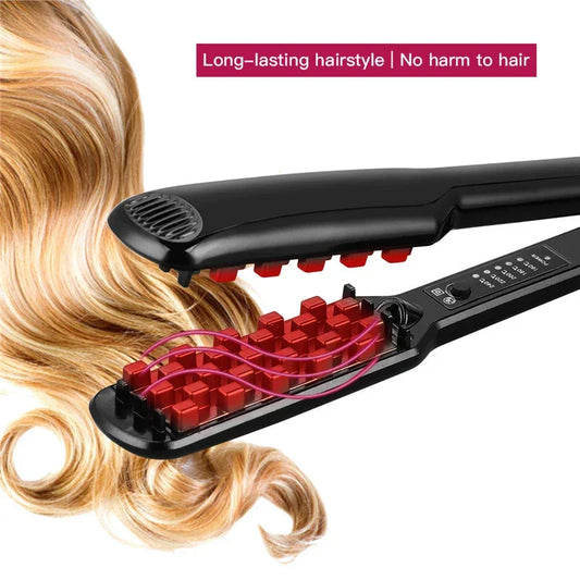 Professional Fluffy Corn Perm Volumizing Hair Iron Straightener Comb Increase Hair Volume Fluffy Hair Straightener Flat Irons Peaceful Pleasures Health and Wellness