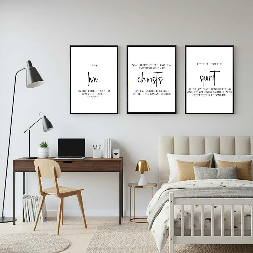 Christian Bible Verse Canvas Wall Art | Nordic Minimalist Print Canvas Wall Art Peaceful Pleasures Health and Wellness