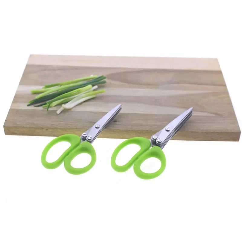 Muti-Layers Kitchen Scissors Stainless Steel Vegetable Cutter Scallion Herb Laver Spices Cooking Tool Cut Kitchen Accessories Peaceful Pleasures Health and Wellness