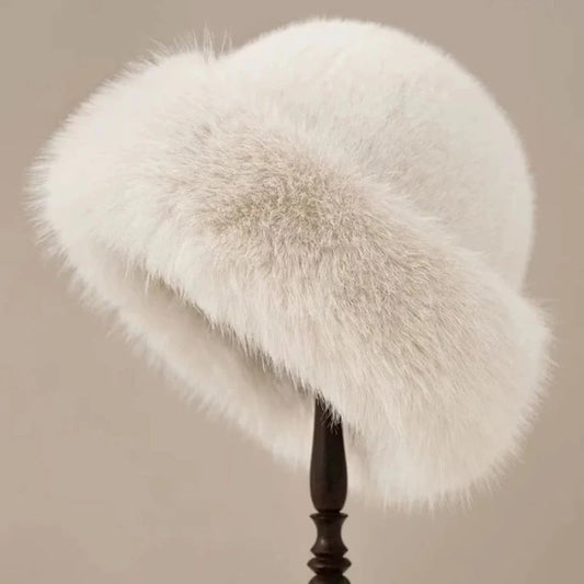 Women's Faux Fox Fur Winter Hat | Warm Windproof Russian Cap Winter Fur Hat Peaceful Pleasures Health and Wellness Beige