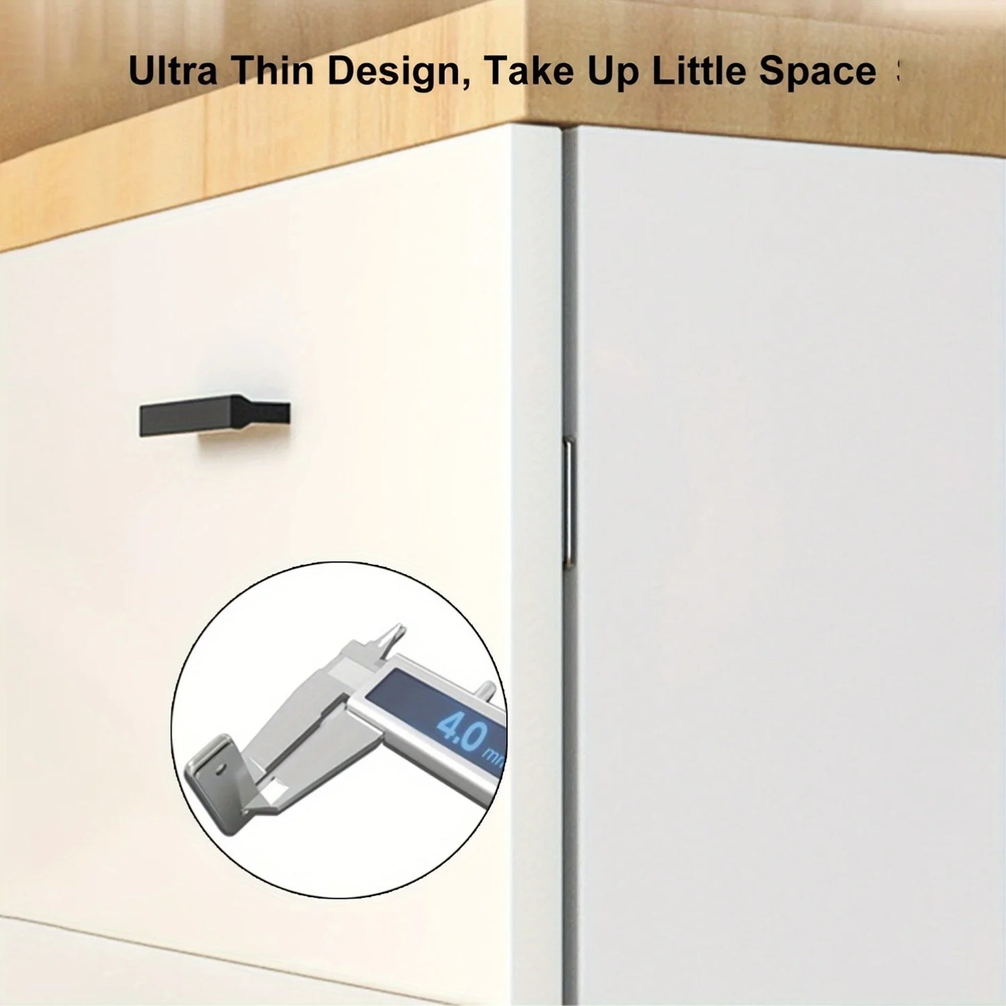 Ultra-Thin Magnetic Cabinet Latches – 4 Pack Door Closers