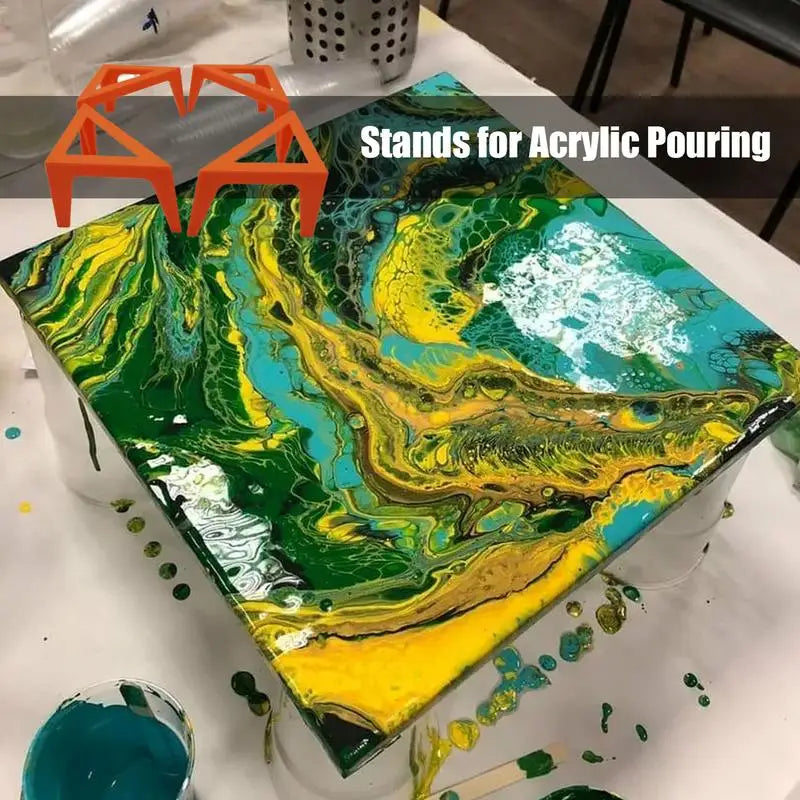 4pcs Canvas Stands for Acrylic Paints Pouring Painter Feet Risers Support Stand Paint Stands for Canvases Peaceful Pleasures Health and Wellness