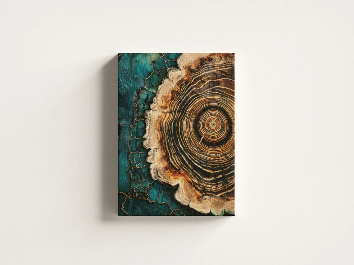 Abstract Tree Ring Canvas Wall Art | Modern Minimalist Decor Canvas Wall Art Peaceful Pleasures Health and Wellness WS9123-2 30x40cm Unframed