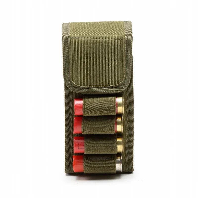 Tactical Hunting Cartridge Holder, 16-Round Shotgun Storage Pouch, Molle Style Magazine & Accessory Bag for Gun Gear Peaceful Pleasures Health and Wellness Green color