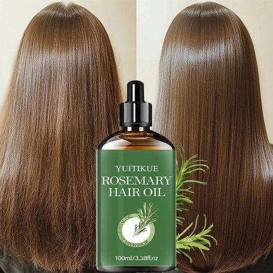 YUITIKUE Rosemary Hair Oil 100ml Natural Essential Oil for Hair Growth Strengthening & Scalp Care Peaceful Pleasures Health and Wellness