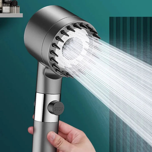 3-Mode High Pressure Filter Shower Head with Massage Brush Filter Shower Head Oasis Select