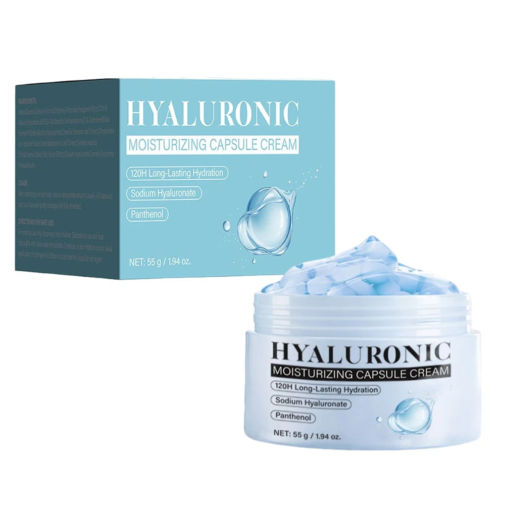 Hyaluronic Acid Capsule Cream Lasting Hydration, Barrier Care, Calming Daily Facial Moisturizer For All Skin Types,55g/1.94oz Peaceful Pleasures Health and Wellness WHITE 55g