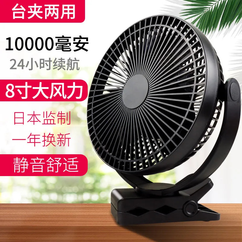 URGGU 8" Clip-On USB Desktop Fan – Brushless & Quiet