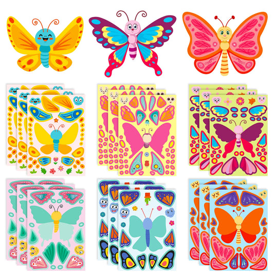 Kids DIY Butterfly Sticker Fun Assemble Puzzle Jigsaw Toys Children Peaceful Pleasures Health and Wellness