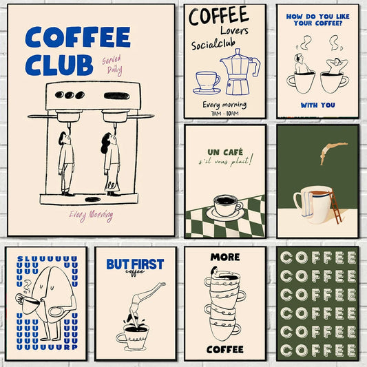 Funny Coffee Diver Canvas Wall Art | Kitchen Decor Print Canvas Wall Art Peaceful Pleasures Health and Wellness