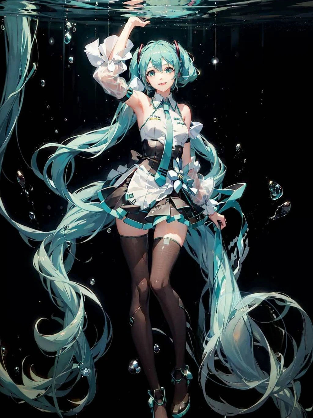 Amine H-Hatsunes-M-Miku Girls Poster Hatsune Miku art decoration Wall Art Sticker For Bar Living Room Decor Gift Peaceful Pleasures Health and Wellness