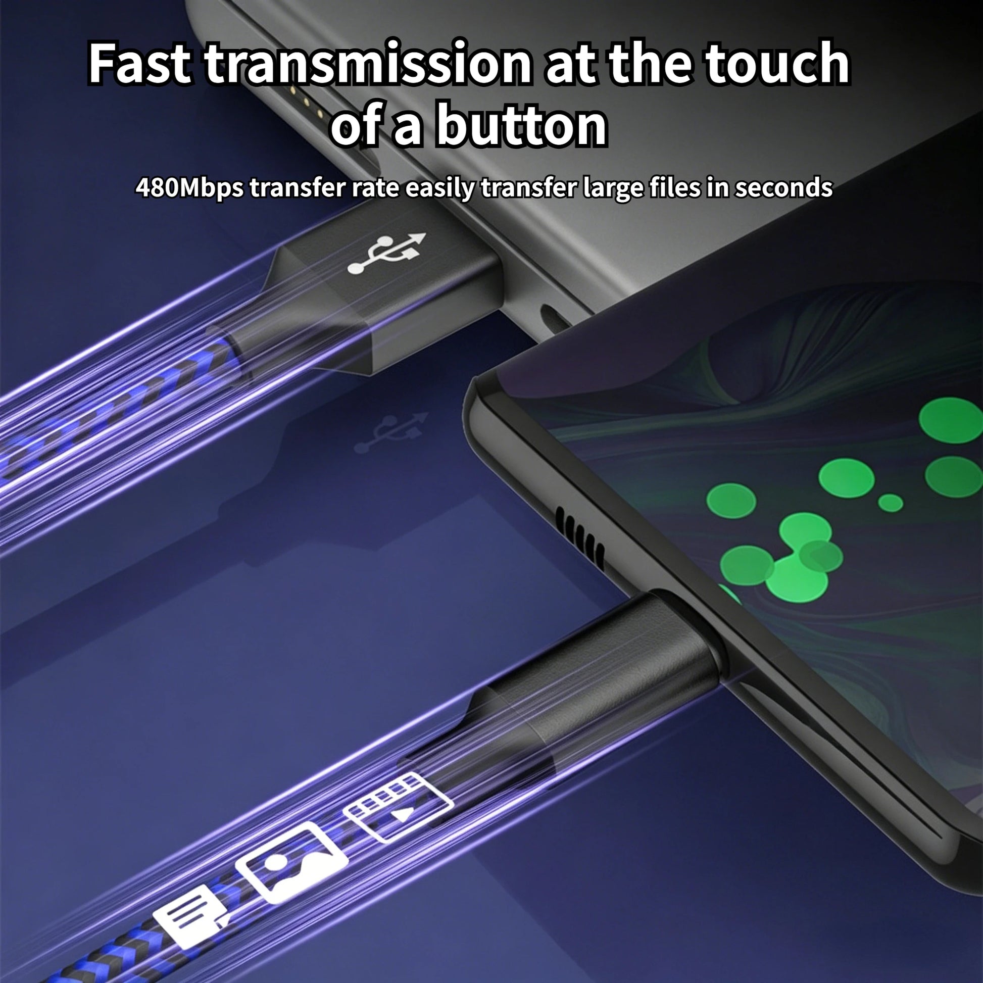 USB To Type-C Nylon Data Cable Supports 10A Ultra-Fast Charging 1m/3m Pptional Both Electrical Charging And Data Transmission Peaceful Pleasures Health and Wellness