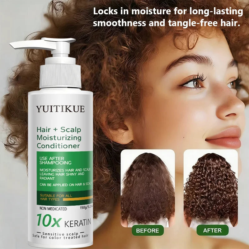 YUITIKUE 10x Keratin Hair + Scalp Moisturizing Conditioner | For Shiny, Radiant Hair | Safe For Sensitive & Color-Treated Hair Peaceful Pleasures Health and Wellness