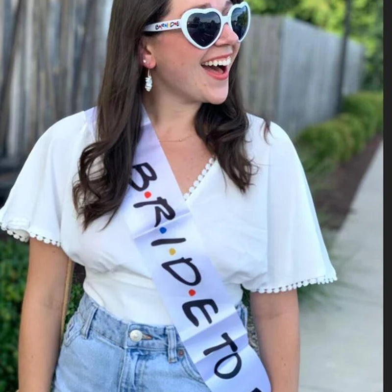 Bride & I Do Crew Sash, Sunglasses & Bachelorette Party Props Bachelorette Party Set Peaceful Pleasures Health and Wellness