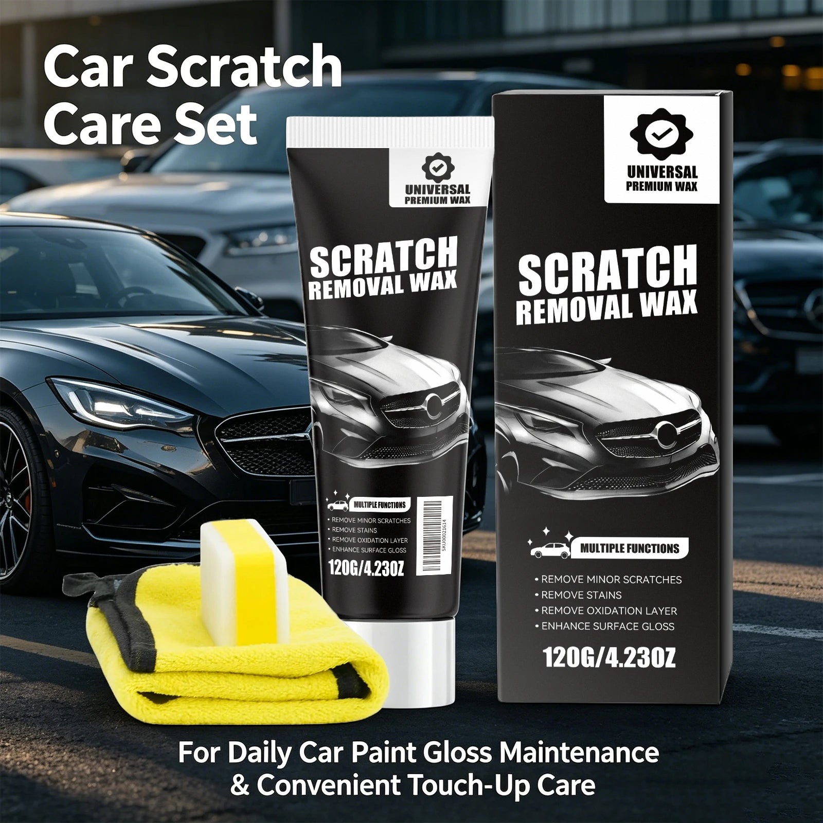 Car Scratch Repair Kit with Sponge & Towel Repair Coating Gloss Enhancement Car Surface Cleaning Repairing Products Peaceful Pleasures Health and Wellness