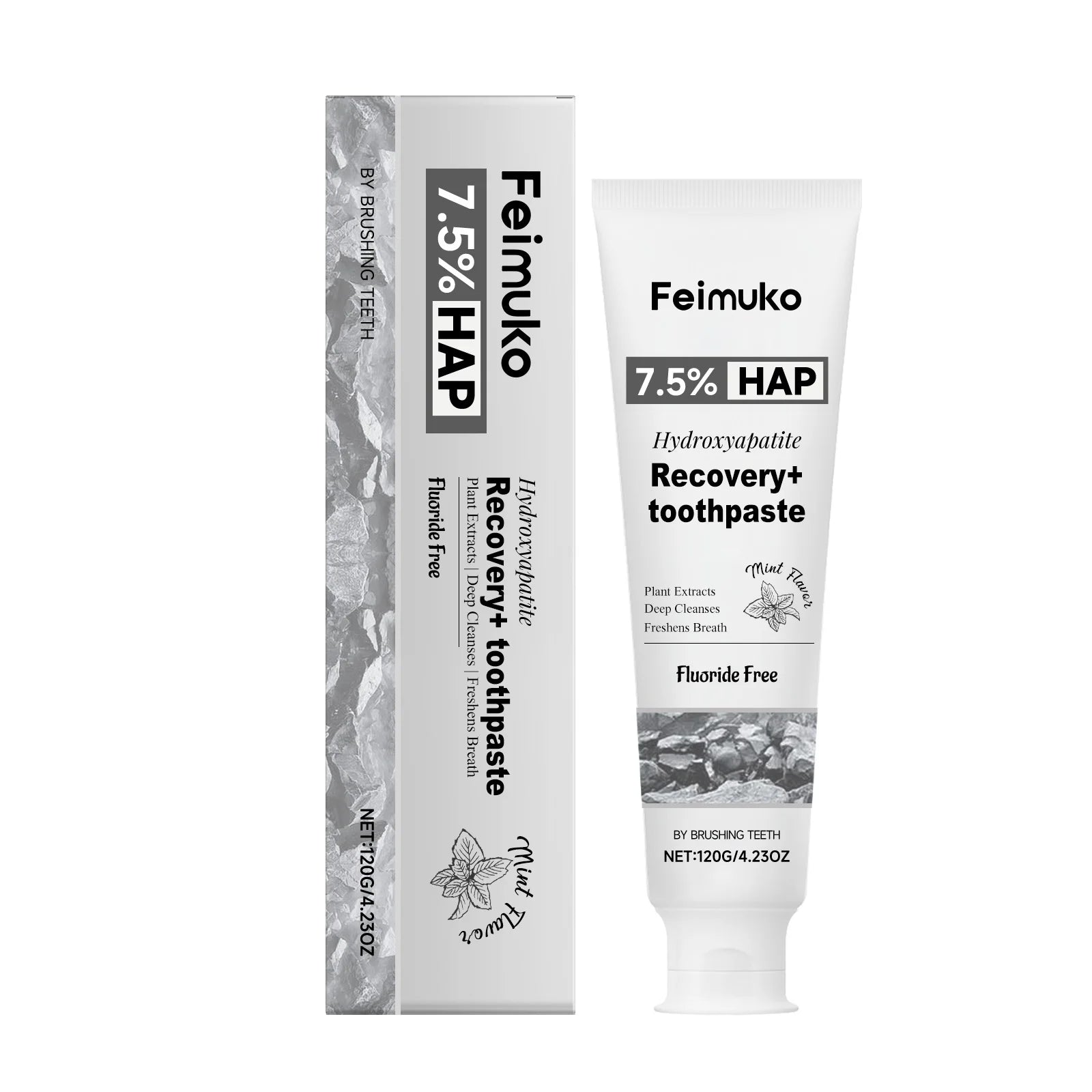 Hydroxyapatite Toothpaste Teeth Whitening Deep Cleaning Gum Repair Remove Yellow Teeth Fresh Breath Teeth Brightening Toothpaste Peaceful Pleasures Health and Wellness 120g boxed