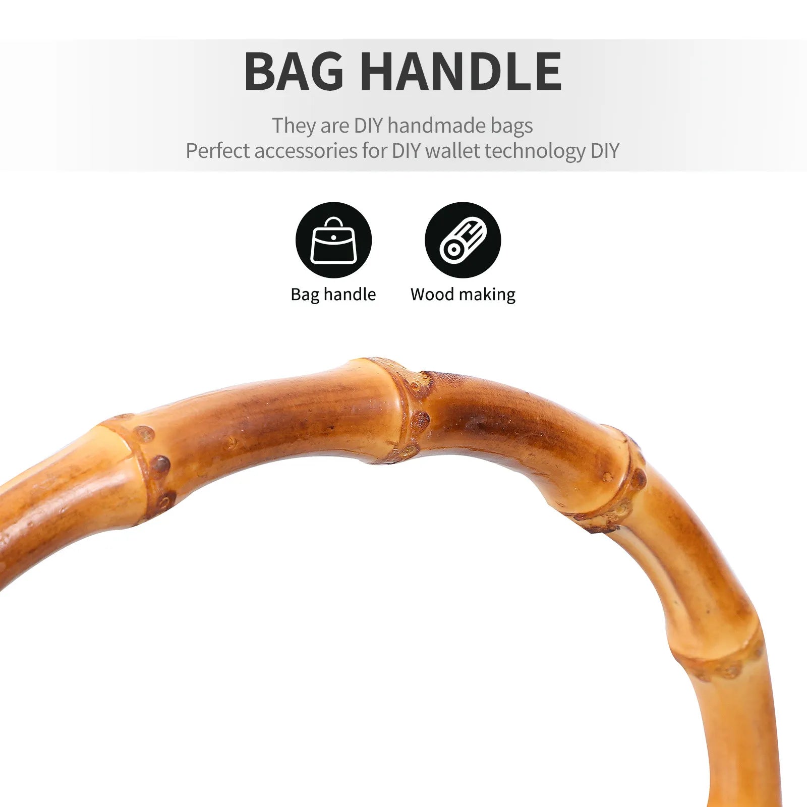 2Pcs Bamboo Purse Handles Round Bag Handle Replacement DIY Handmade Handbag Accessories DIY Bag Craft Rings Bamboo Purse Handle Peaceful Pleasures Health and Wellness