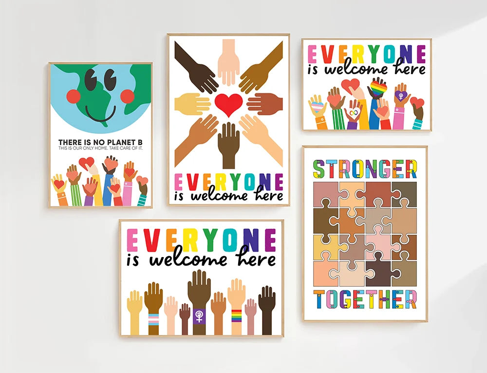 Inspirational Diversity Quote Classroom Canvas Wall Art Poster Canvas Wall Art Peaceful Pleasures Health and Wellness
