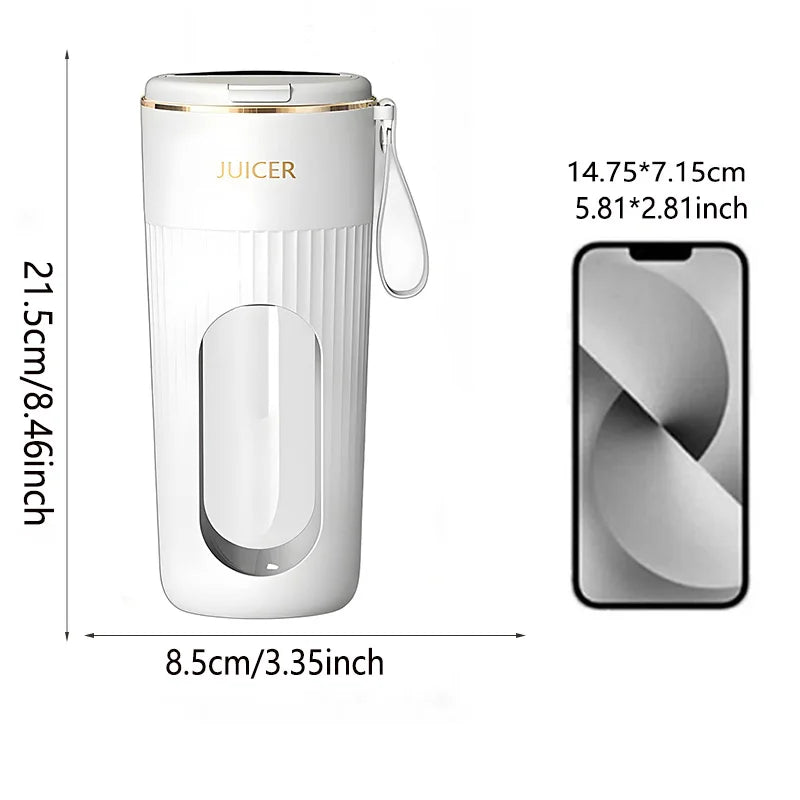 Portable mini electric juicer with stainless steel blade, home USB-charging juicer, new type of small fruit blender Peaceful Pleasures Health and Wellness