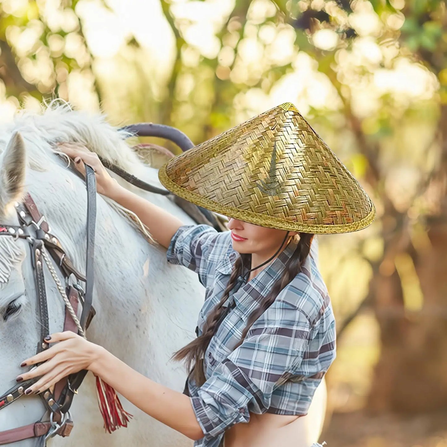 Handmade Chinese Conical Straw Hat – Unisex Sun Hat