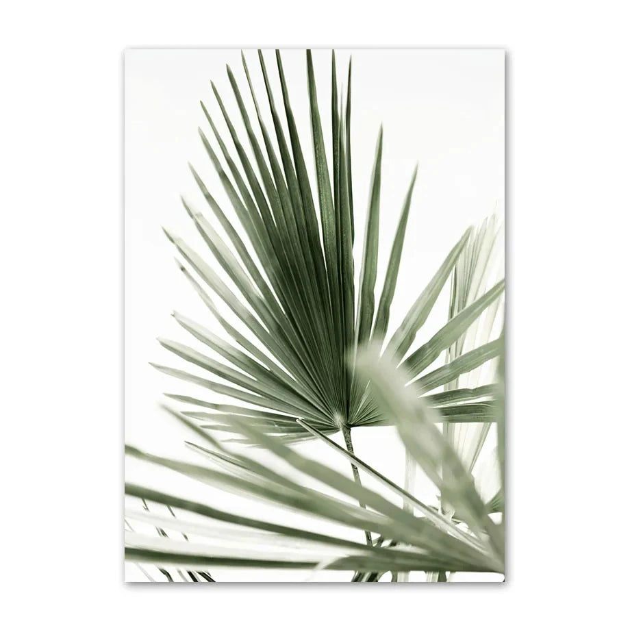 1pc frameless Canvas Painting Simple Wall Art Nature Green Leaf Landscape Poster Oil Painting Posters Prints Home Bedroom Liv Peaceful Pleasures Health and Wellness CJ51504 50x70cm Unframed