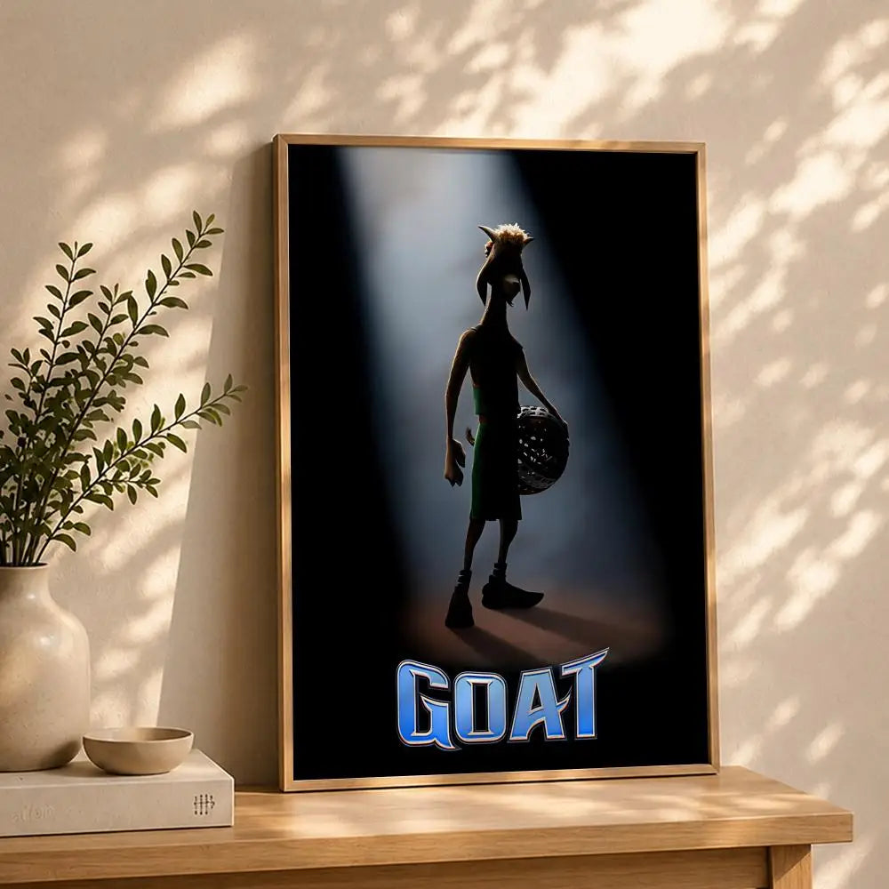 Movie-Goat Poster HD Self Adhesive Waterproof Wall Art Ideal for Home Office Dorm Bedroom Great Gift Peaceful Pleasures Health and Wellness White8 15X20cmNoframe