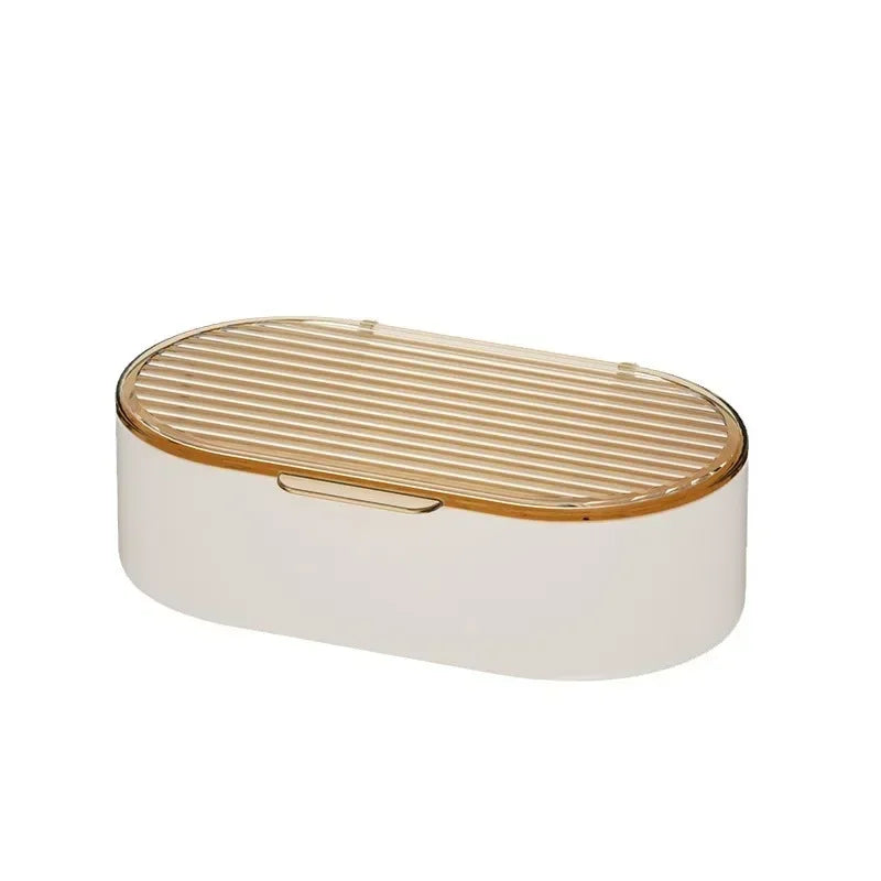 2025 Hot Double-layer Soap Box Household Bathroom Non-punching Hollow Drain Soap Box with Cover Dust Soap Box Holder Peaceful Pleasures Health and Wellness