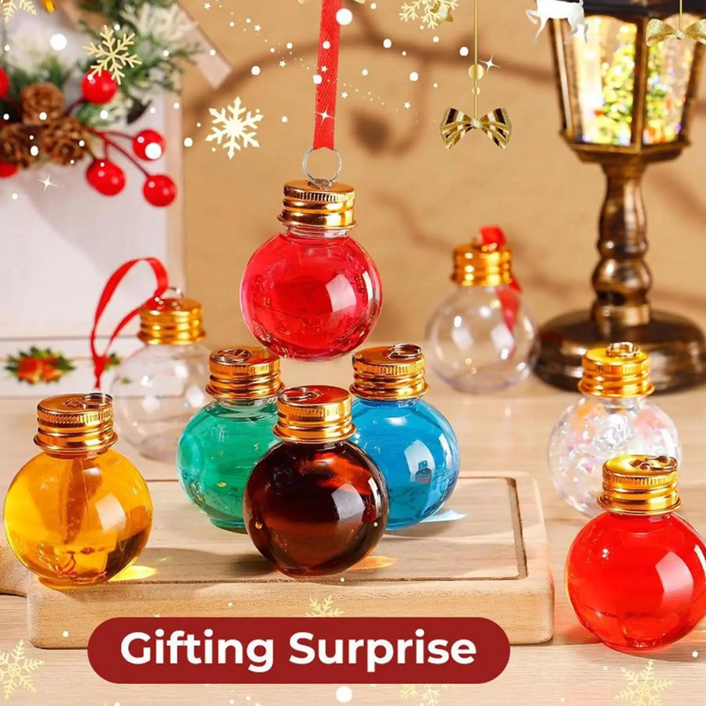 Clear Fillable Christmas Ornaments Set of 12 – DIY Ball Pendants