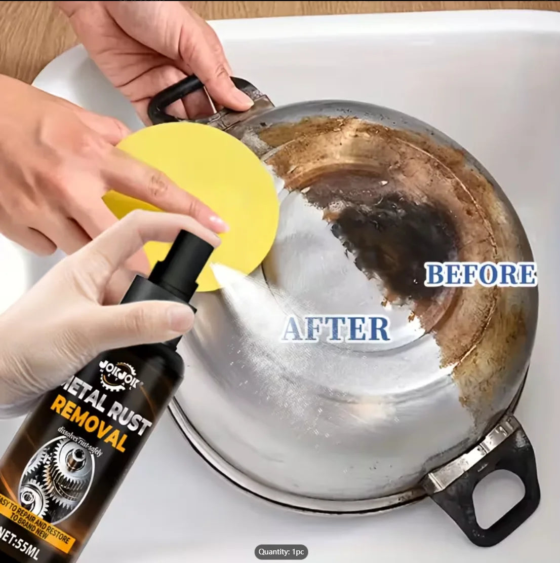 Metal Rust Remover Spray with Towel – Car & Home Use