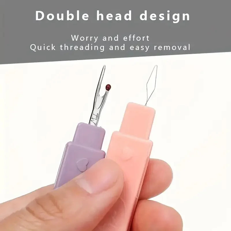 2-in-1 Seam Ripper Threader Portable Sewing Eyelet Cutter Cap Easy