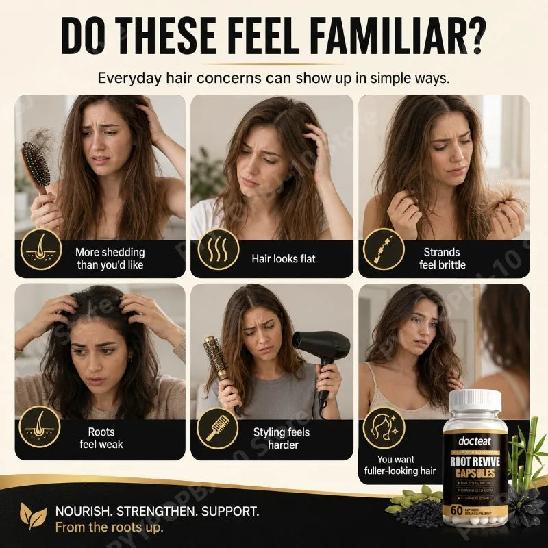 Root Revive Hair Capsules | Biotin, Black Seed & Bamboo – 60ct