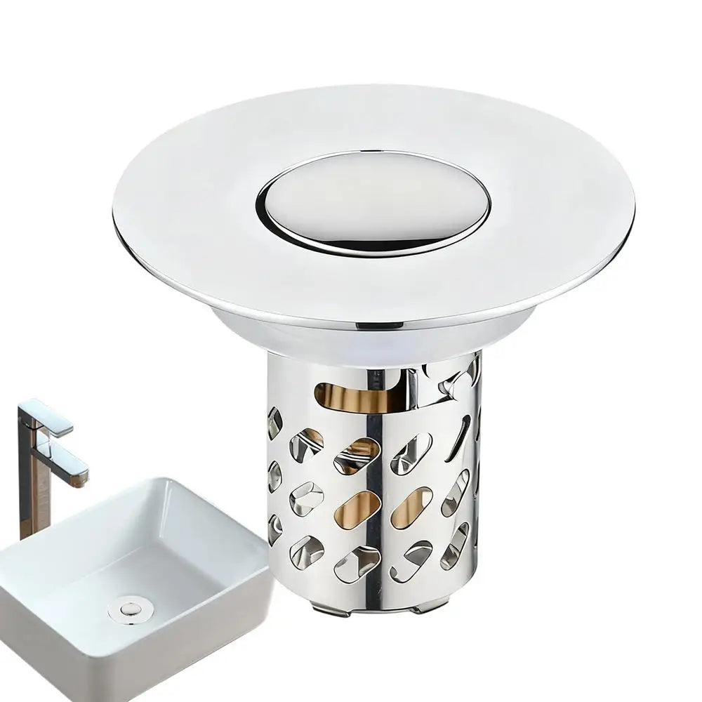Sink Stopper Anti-Clogging Stainless Steel Hair Catcher Bathroom Floor Sink Stopper Cover For Basin Home Sewer Tub Bathtub Peaceful Pleasures Health and Wellness China Mainland k2 square hole