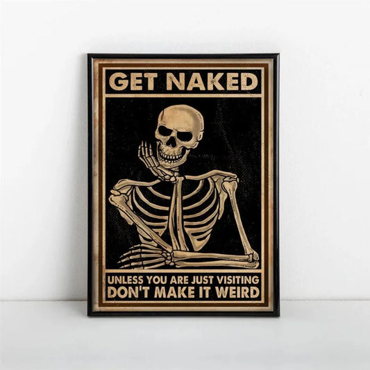 Funny Skeleton Halloween Canvas Wall Art Poster – Unframed Canvas Wall Art Peaceful Pleasures Health and Wellness
