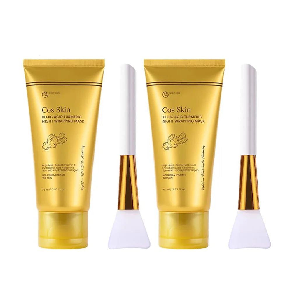 Kojic Acid Turmeric Wrapping Peel Off Mask Nourishes Hydrolyzed Collagen Glowing Skin Skin Firmness Women Skincare Peaceful Pleasures Health and Wellness 2PCS