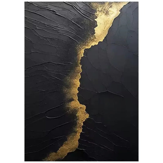 Modern Simple Abstract Black Texture Wave Hanging Painting,100% Handmade,Wall Art Decor,Living Room,Bedroom,Sofa Background Wall Peaceful Pleasures Health and Wellness