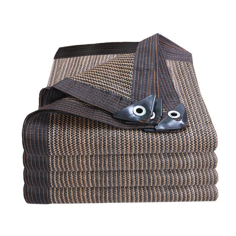 UV Protection Brown PE Shade Cloth Durable Outdoor Sun Netting with Grommets for Travel Picnics Poolside Breathable Fabric Tents Peaceful Pleasures Health and Wellness Comes with a rope 2*3M